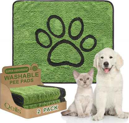 Qeils Reusable Dog Pee Pads, 2 Pack Super Absorbent & Leakproof Washable Puppy Pads with Soft Green Top Layer, for Potty Training, Crates, Couch, Car Seats & Pet Beds, 18"x24" - Image 15