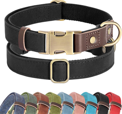 Didog Soft PU Leather Dog Collars for Small Dogs,Classic Adjustable Dog Collars with Quick Release Metal Buckle,Easy Clean and Comfortable with Nylon Lining,Green,S Neck 11-15" - Image 13