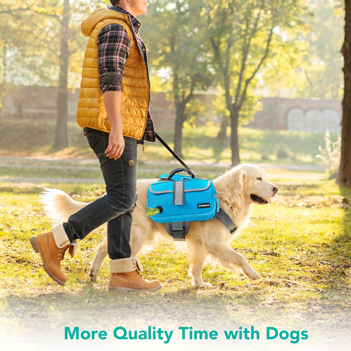 PetAmi hiking gear harness for golden retrievers and german shepherds