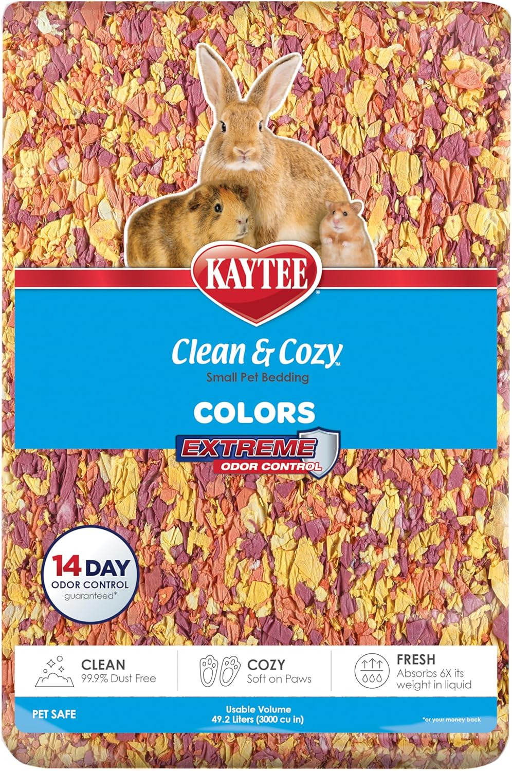 Kaytee Clean & Cozy Colors, Small Animal Bedding with Extreme Odor Control, Kaleidoscope, 24.6 Liters - Image 14