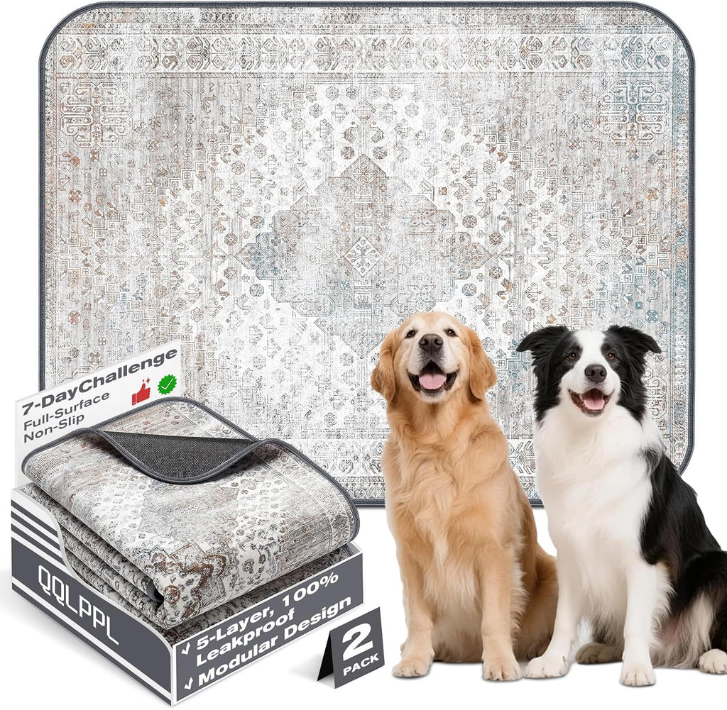 QQLPPL Washable Reusable Dog Pee Pads 2 Pack Front View