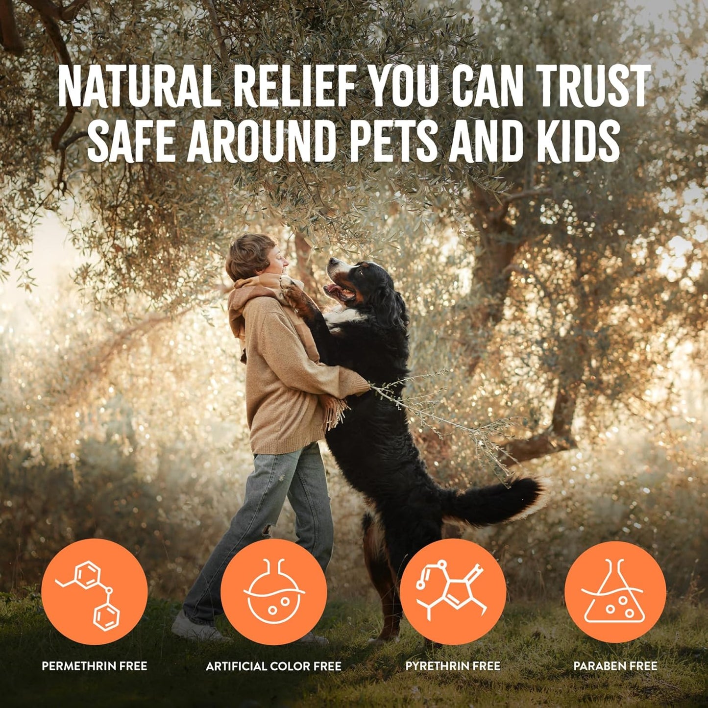 TropiClean medicated skin care spray for soothing flea and tick irritation on pets