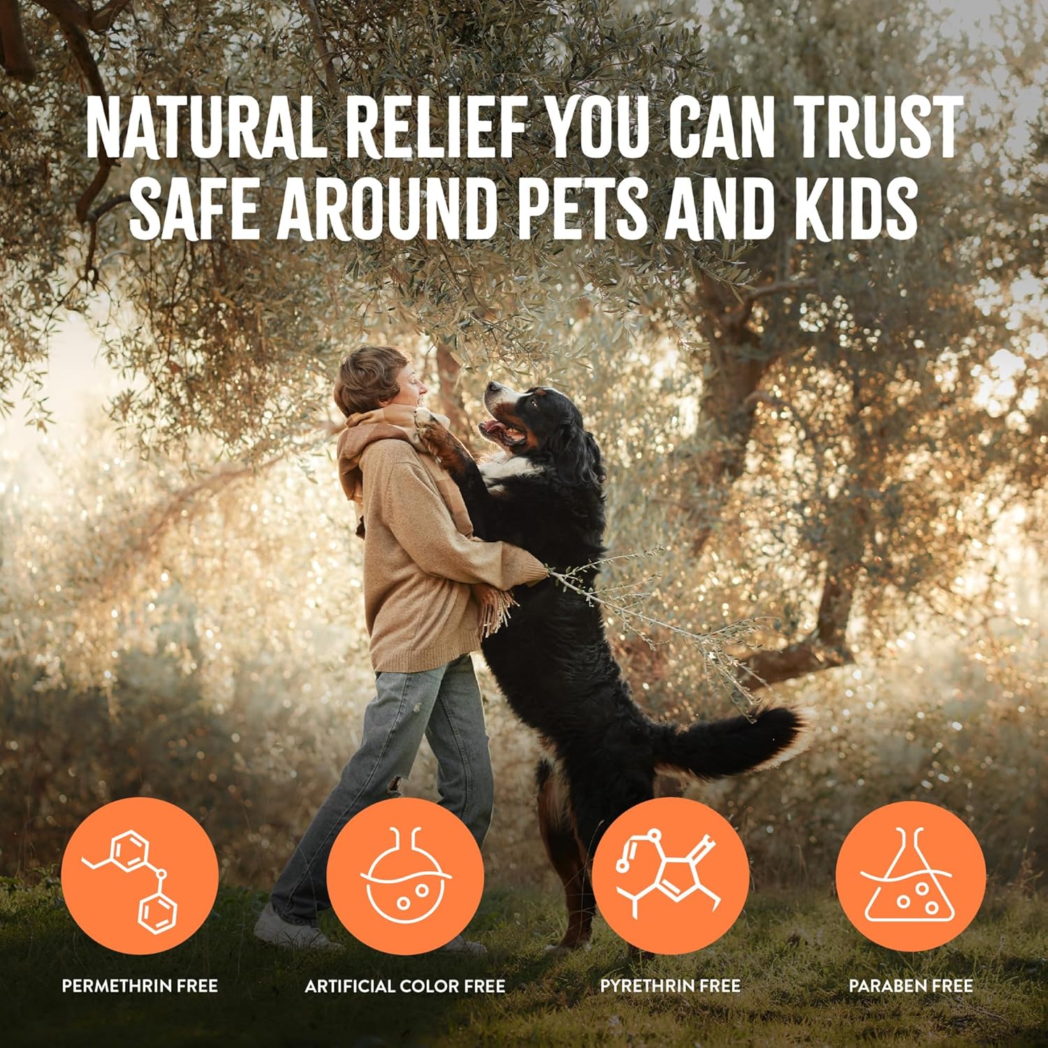 TropiClean medicated skin care spray for soothing flea and tick irritation on pets