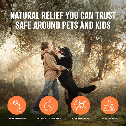 TropiClean medicated skin care spray for soothing flea and tick irritation on pets