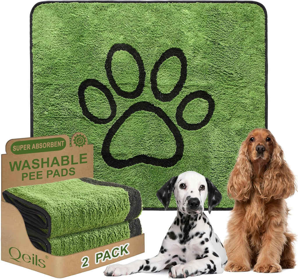 Qeils Reusable Dog Pee Pads, 2 Pack Super Absorbent & Leakproof Washable Puppy Pads with Soft Green Top Layer, for Potty Training, Crates, Couch, Car Seats & Pet Beds, 18"x24" - Image 11