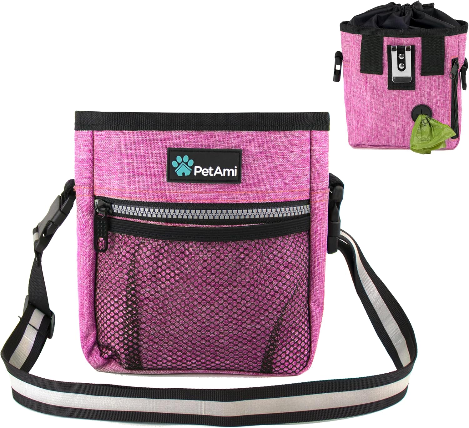 PetAmi Dog Treat Pouch, Pet Treat Pouch for Training, Dog Walking Bag Holder for Kibbles, Pet Food Toy, Dog Trainer Essentials Supplies, Poop Bag Dispenser, 3 Ways to Wear (Purple) - Image 10