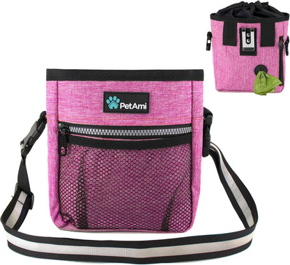 PetAmi Dog Treat Pouch, Pet Treat Pouch for Training, Dog Walking Bag Holder for Kibbles, Pet Food Toy, Dog Trainer Essentials Supplies, Poop Bag Dispenser, 3 Ways to Wear (Purple) - Image 10