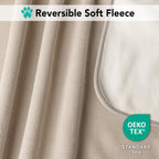 Taupe beige PetAmi cat blanket folded inside a pet travel crate liner.
