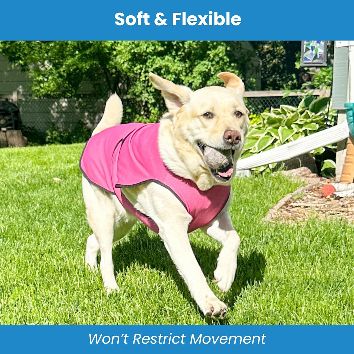 Dog cooling vest providing sun protection outdoors