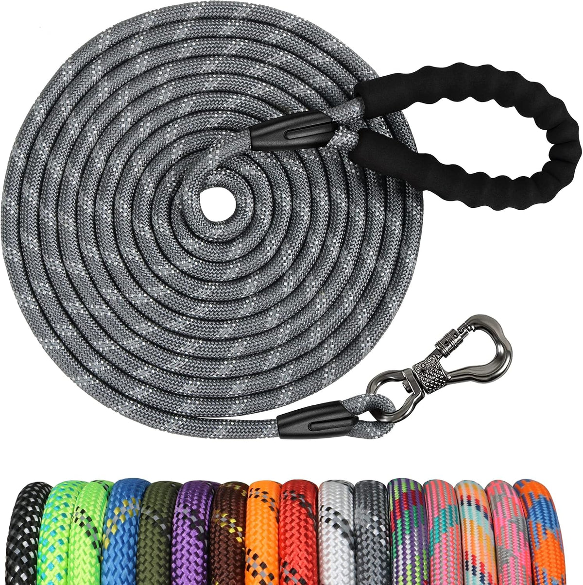 NTR 30FT Puppy Leash, Nylon Rope Long Dog Leash with Swivel Lockable Hook and Comfortable Padded Handle, Dog Line Tether for Small Medium Large Dogs Training, Playing, Camping, or Backyard - Image 9