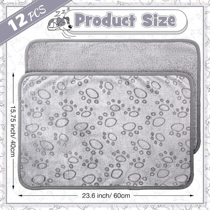 Soft double sided flannel puppy blankets stacked neatly to show bulk set quantity