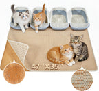 BurgeonNest Cat Litter Mat 47" x 35" Upgraded Felt & Fabric Material Cat Trapping Mat for Fewer Creases, Extra Large Hold 3-4 Litter Boxes Urine-Proof Non Slip, Machine Washable, Soft on Paws, Grey - Image 9
