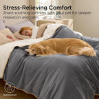Bedsure reversible dog blanket folded neatly showing both soft sides