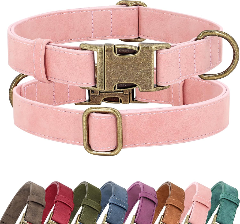 Didog Soft PU Leather Dog Collar, Stylish Quick Released Dog Collars for Small Dogs, Easy Clean Adjustable Pet Collar for Daily Walking, Light Brown, S Fit 10-15" Neck - Image 14