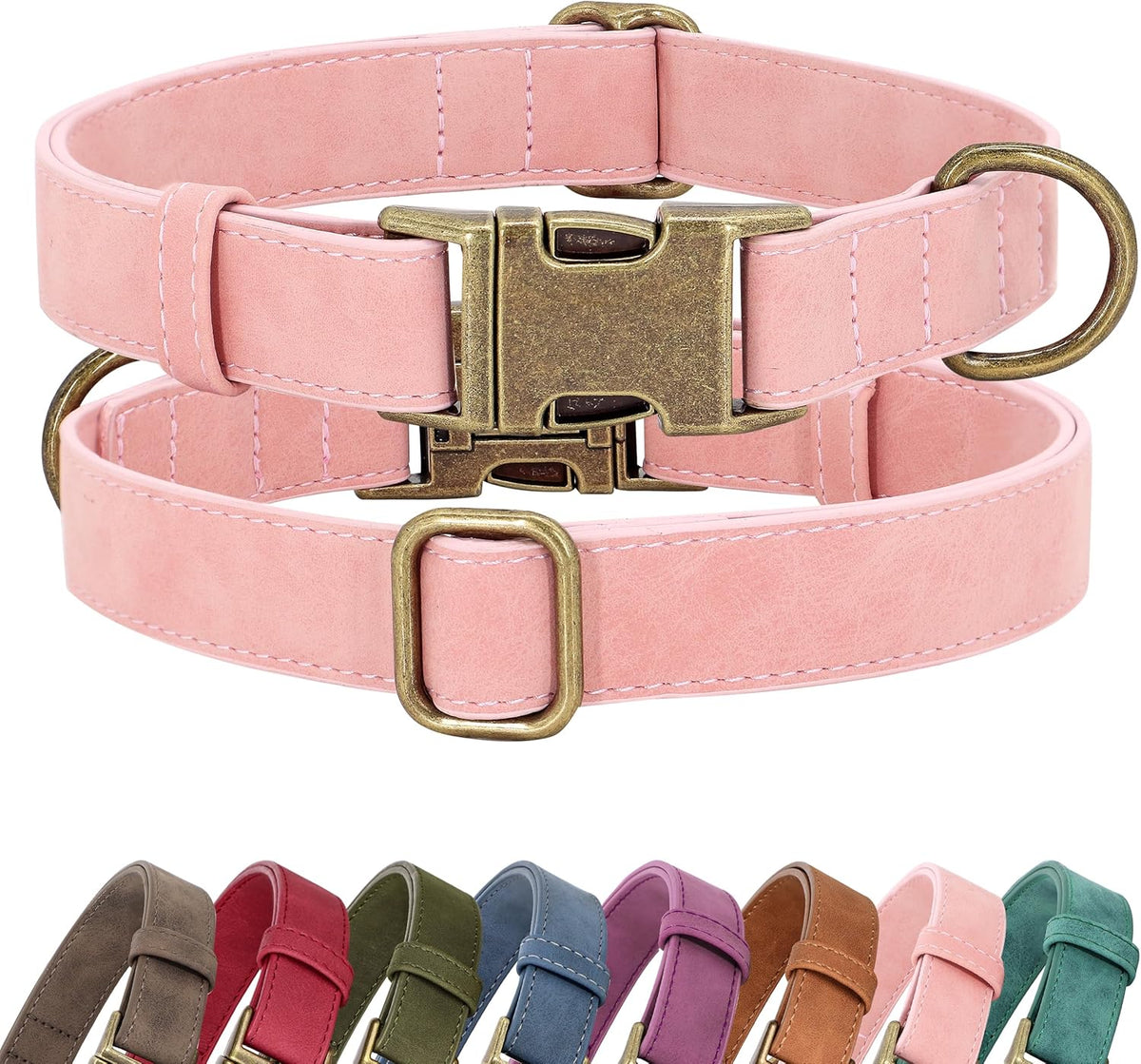 Didog Soft PU Leather Dog Collar, Stylish Quick Released Dog Collars for Small Dogs, Easy Clean Adjustable Pet Collar for Daily Walking, Light Brown, S Fit 10-15" Neck - Image 14