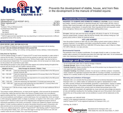 JustiFLY Equine 8-8-8 Feedthrough Fly Control Formula for Horses (9.75 lb) - Complete Protection from Stable, Horn & House Flies, Dung Beetle Safe - Image 9