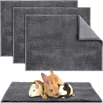 Amylove 4 Pcs Guinea Pig Cage Liner 16 x 24 Inch Washable Chenille Pee Pads Pet Dog Cat Bedding Training Mat Reusable for Small Animals Puppy Bunny Hamster Chinchilla - Image 10