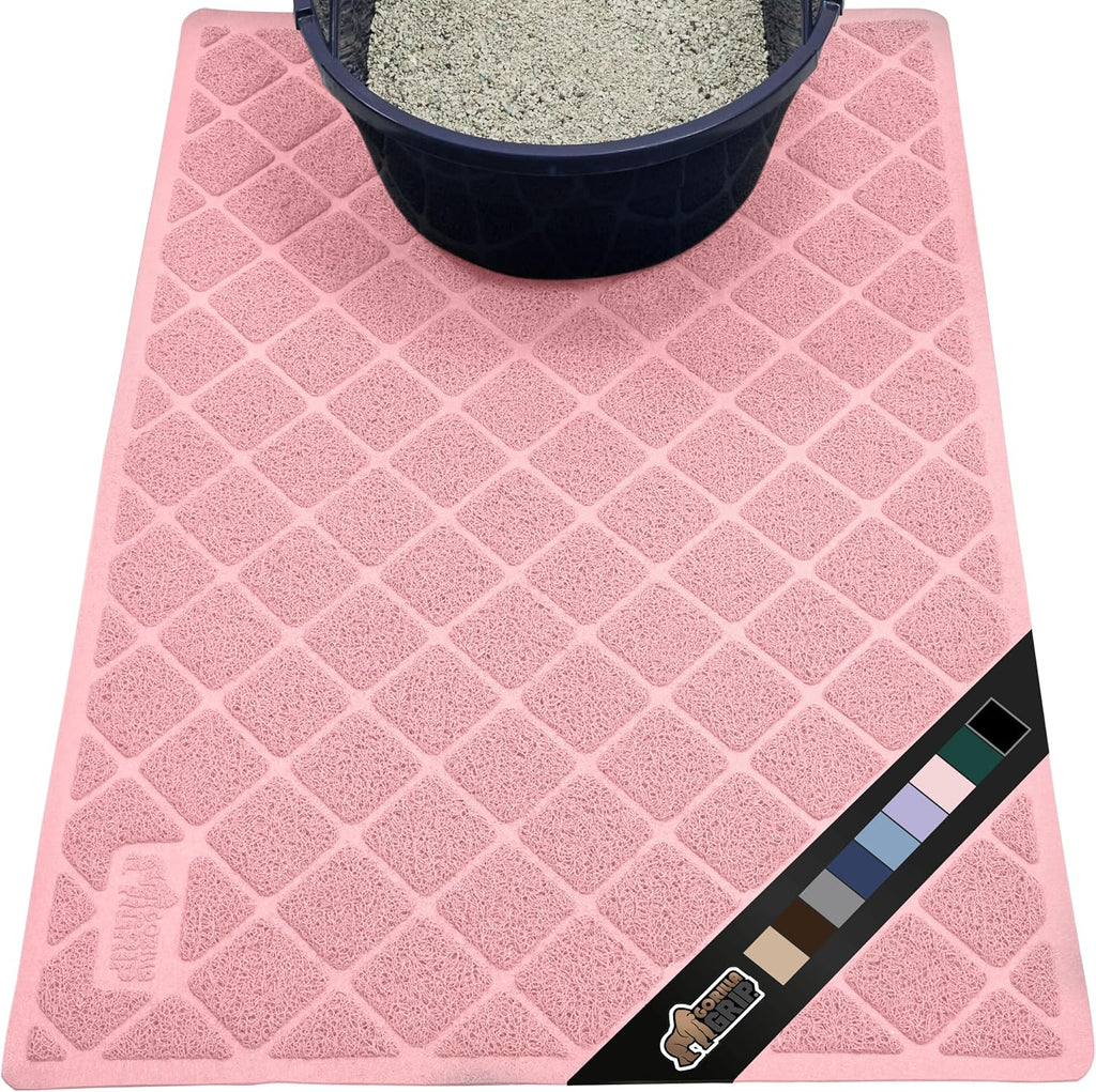 GORILLA GRIP Cat Litter Box Mat, Cushioned Coil Mesh Litter Trapping Mats, Scatter Control Supplies for Less Mess, Phthalate Free, Ultra Deep Catch Grooves, Rinse or Vacuum to Clean, 24x17 Gray - Image 14