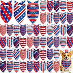 Weewooday 50 Pcs 4th of July Dog Bandanas Bulk for Patriotic American Striped Star Red White and Blue Independence Day Flag Scarf for Small Medium Large Outfit(Striped Star, 31.5 x 21.7 X21.7 Inch) - Image 15