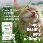 HomeoPet Feline Anxiety Relief packaging back view usage instructions