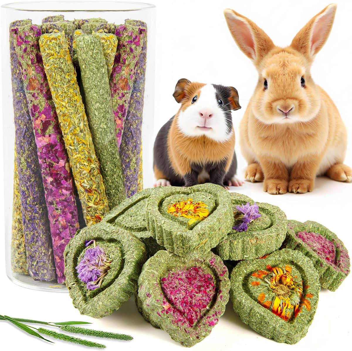 Sofier 32Pcs Timothy Hay Sticks 320g for Rabbit, Guinea Pig, Hamster - Natural Handmade Treats and Chews for Teeth - Chinchilla, Rat, Gerbil Toys - Image 9