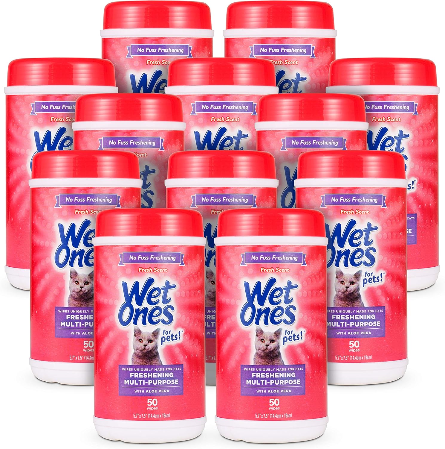 Wet Ones for Pets Freshening Multipurpose Wipes for Cats with Aloe Vera, Fresh Scent - Easy to Use Cat Cleaning Wipes for Pet Grooming in Canister, 50 Count - 3 Pack - Image 12