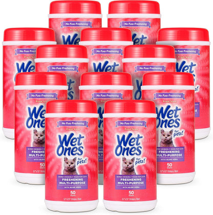 Wet Ones for Pets Freshening Multipurpose Wipes for Cats with Aloe Vera, Fresh Scent - Easy to Use Cat Cleaning Wipes for Pet Grooming in Canister, 50 Count - 3 Pack - Image 12