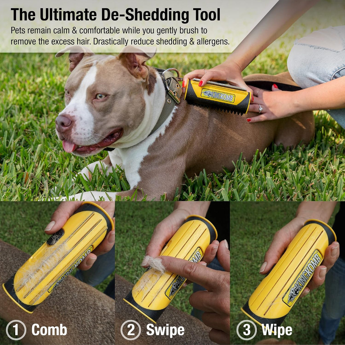 King Kanine pet comb rubber bristle side detail
