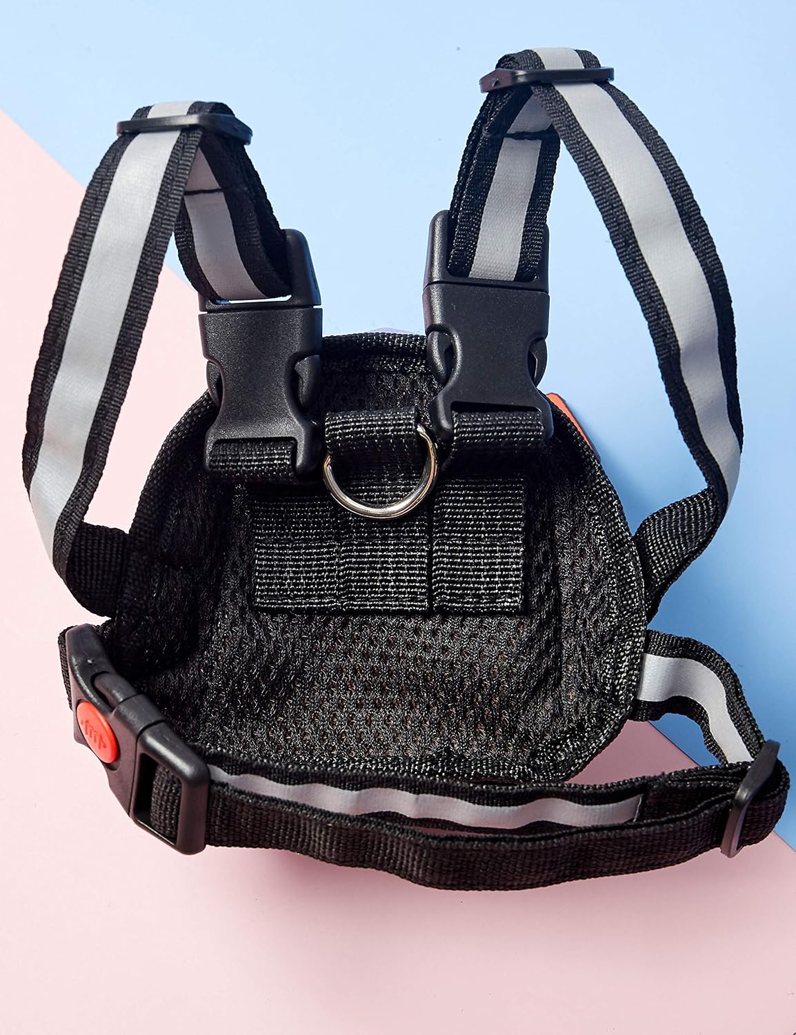 Icicecream pet saddle bag side profile highlighting the compact zippered storage pocket.