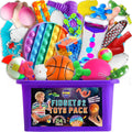 FunKidz Fidget Pack Box sensory toy set with 23 pieces and purple storage case front view.