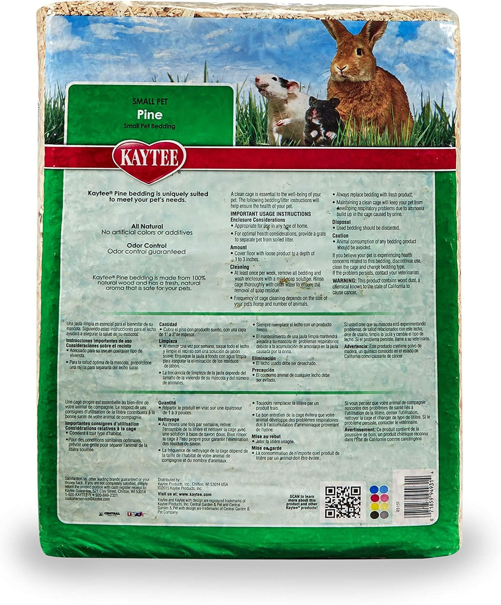 Kaytee pine bedding package with small animal graphics