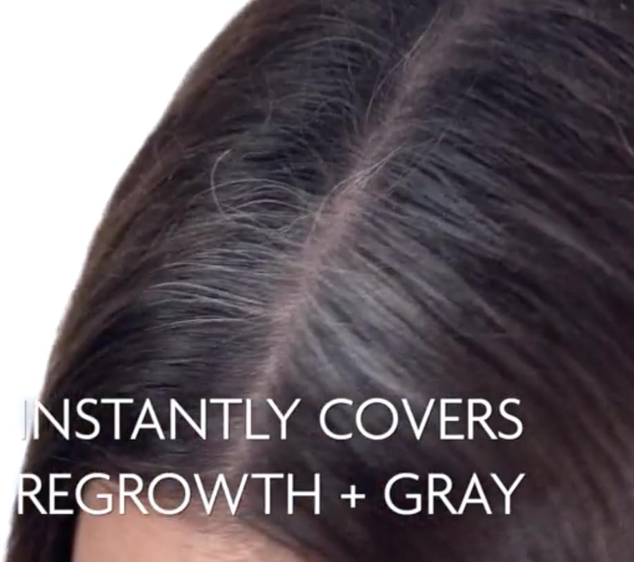 Close up of R+Co Dark Brown root touch-up spray label