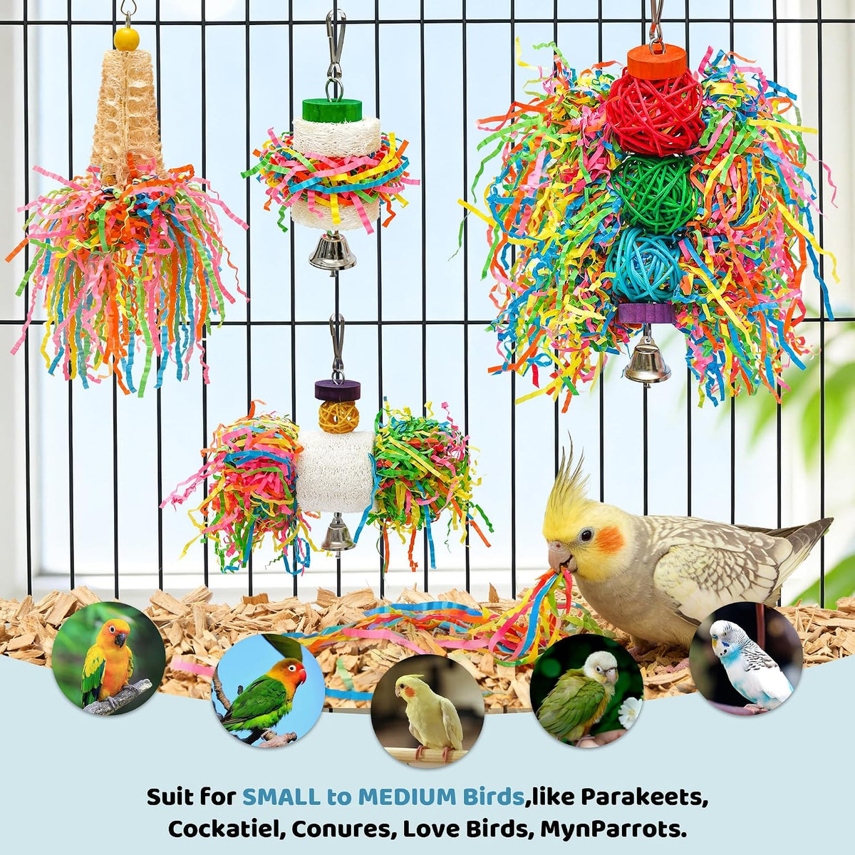 Shredder paper cage accessories for small parrots