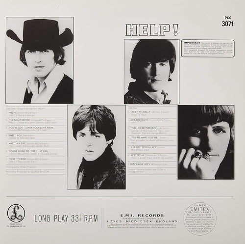 The Beatles Help record album gatefold and replicated original sleeve artwork
