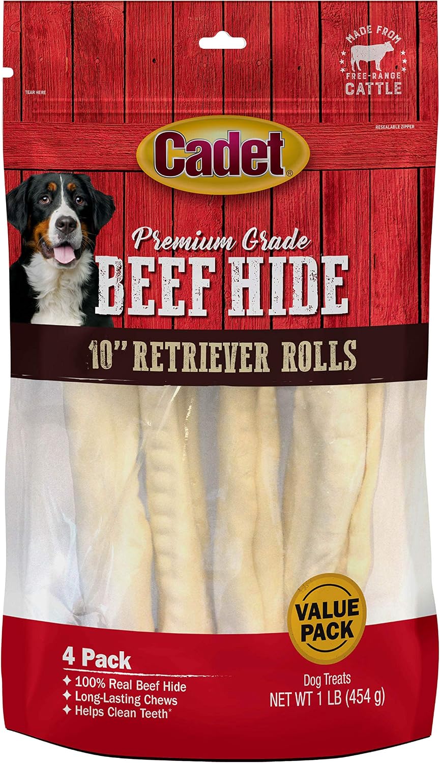 Cadet Premium Grade Beef Hide for Dogs, Long-Lasting Rawhide Knotted Bones Single-Ingredient Dog Chews, 13" - 14", 1 Count - Image 9