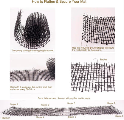 Vtedu flexible cat repellent mat cut to fit a flower bed