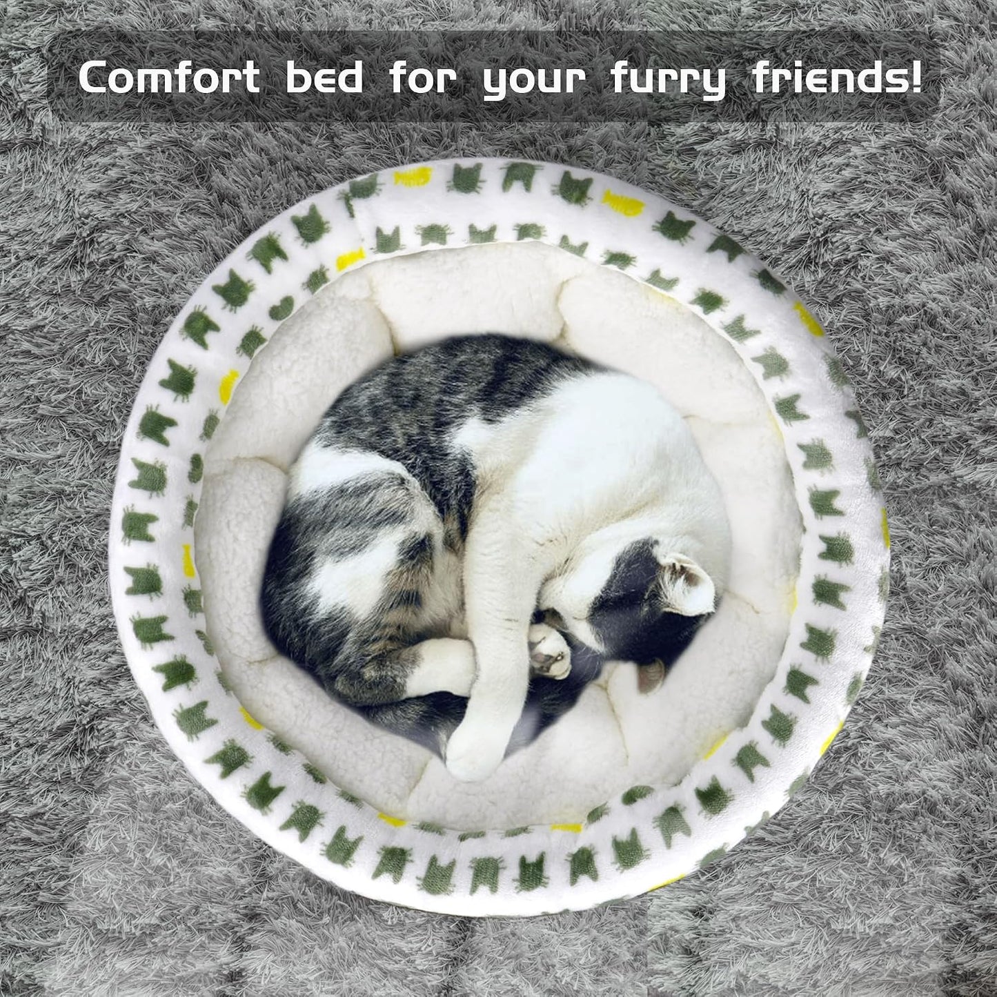 Small dog resting in plush Aiwikide round pet bed