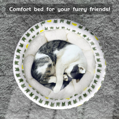 Small dog resting in plush Aiwikide round pet bed