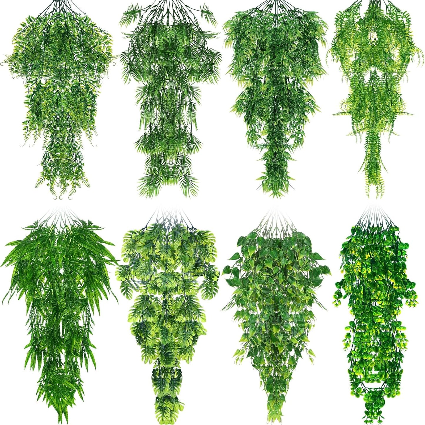 Suncalla 8 piece reptile terrarium hanging plants front view