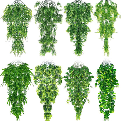Suncalla 8 piece reptile terrarium hanging plants front view