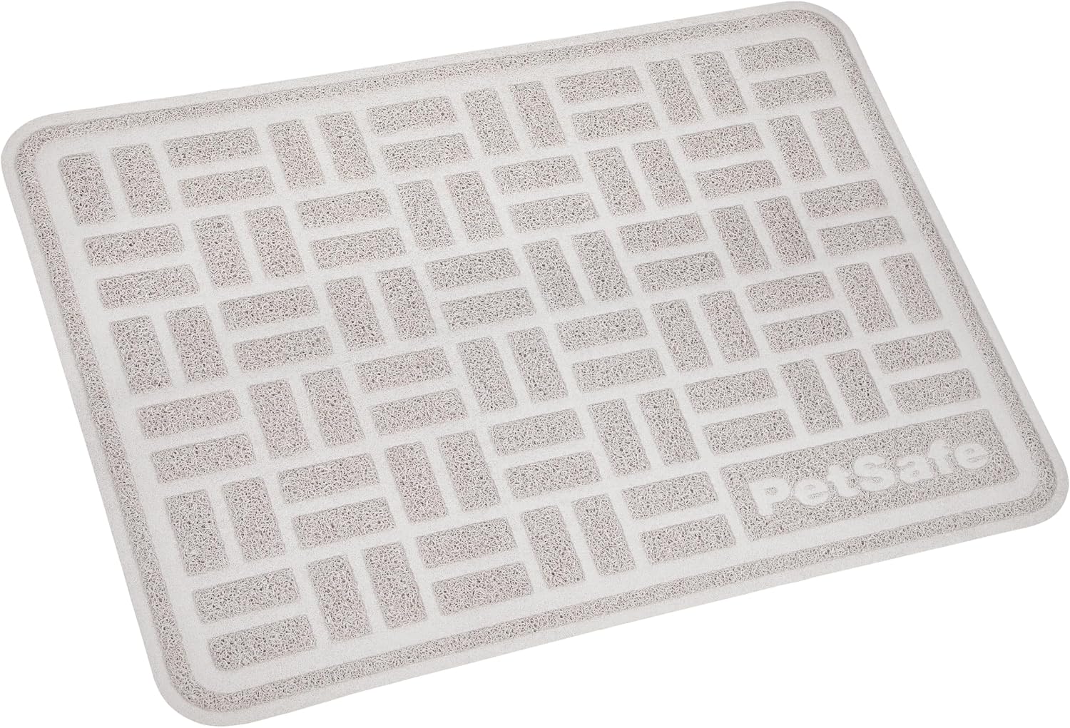 Compact small size PetSafe cat litter mat placed neatly under a litter pan