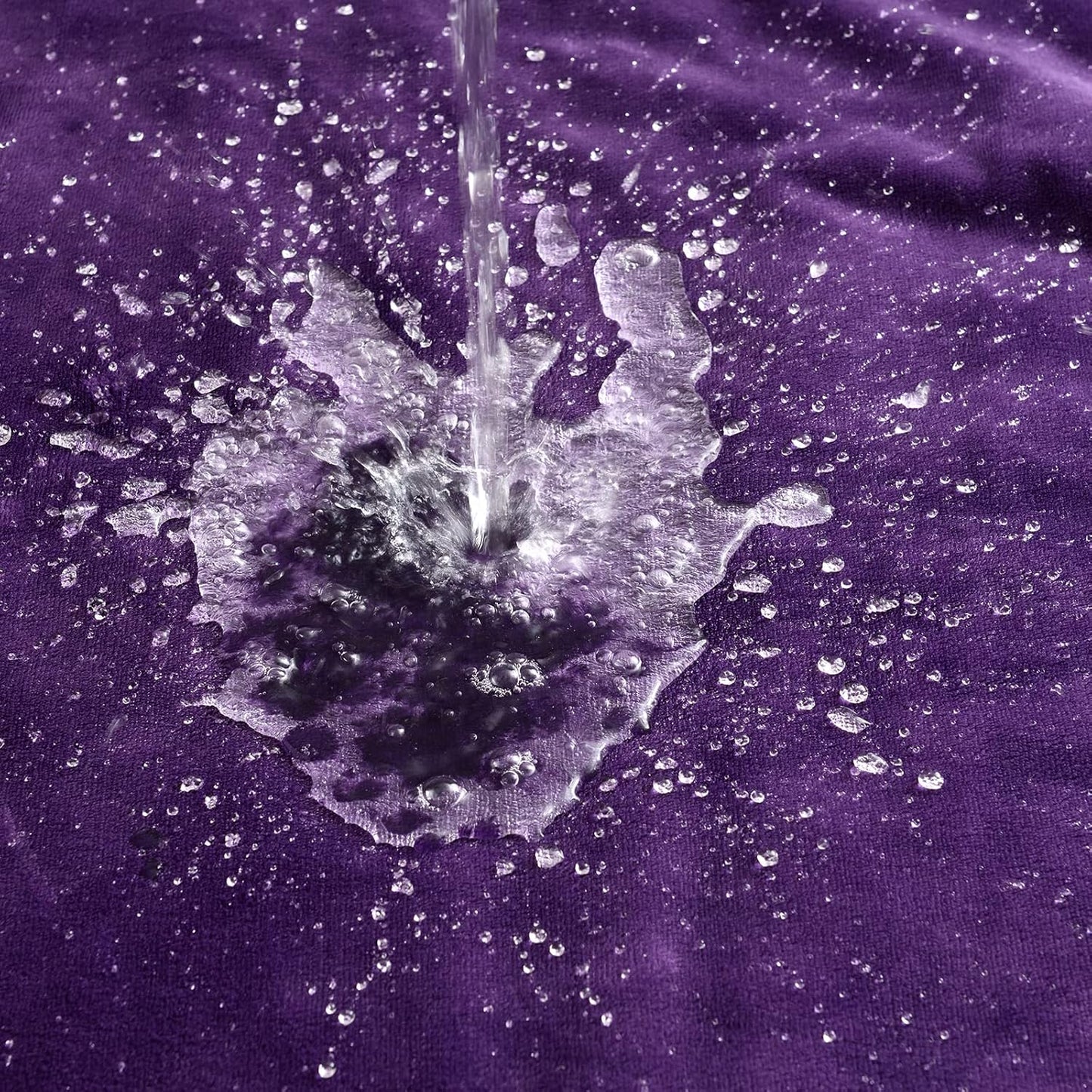 Durable neat stitching details on the edges of Yaning purple blanket