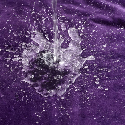Durable neat stitching details on the edges of Yaning purple blanket