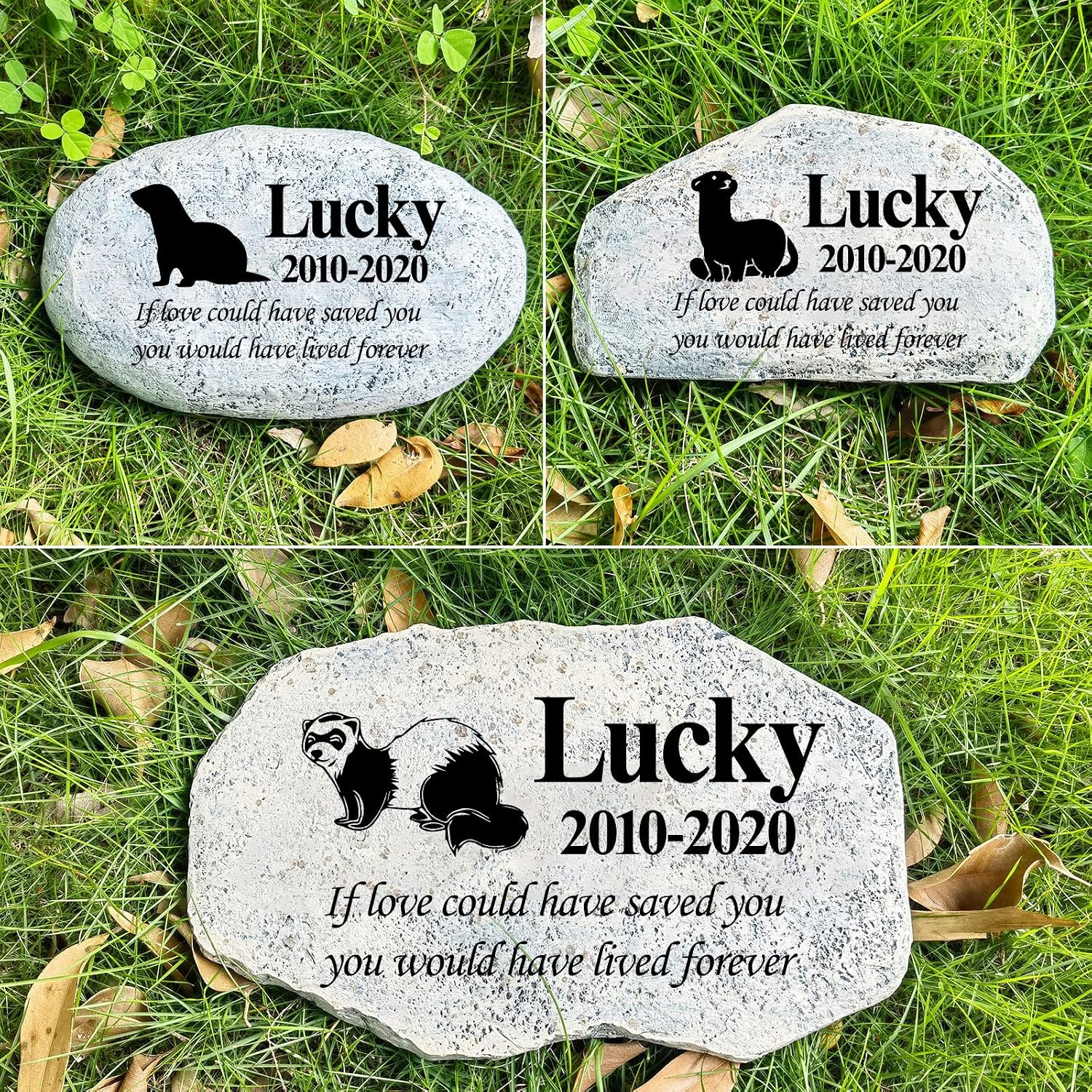 Zatanmulo Personalized Pet Memorial Stone, Garden Memorial Stone Personalized, Cat Headstone, Cat Tombstone, Memorial Plaque Outdoor, Garden Stepping Stone (Cat) - Image 12