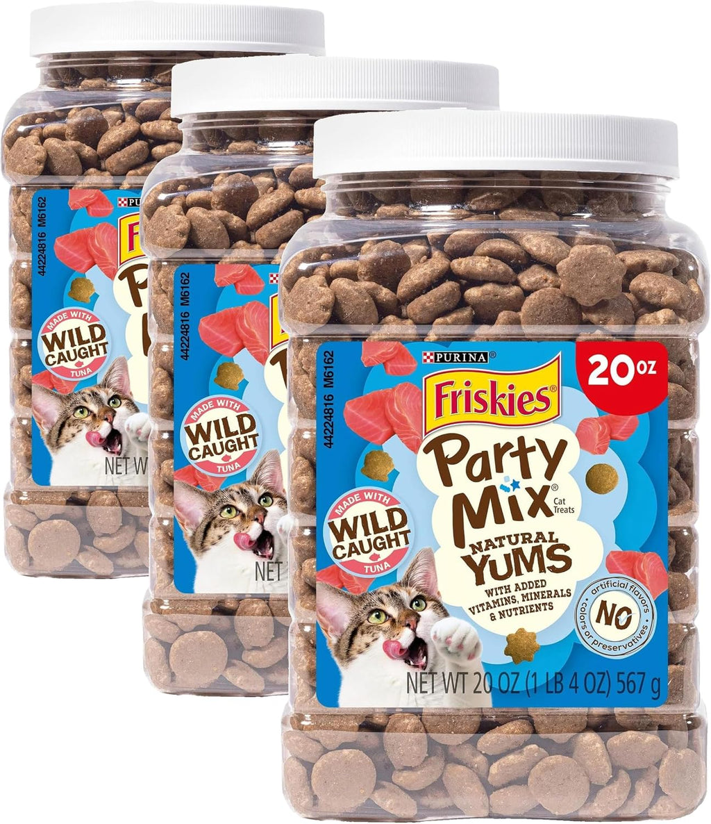Friskies Purina Party Mix Natural YUMS Tuna Cat Treats, 20 oz Canister - Image 15