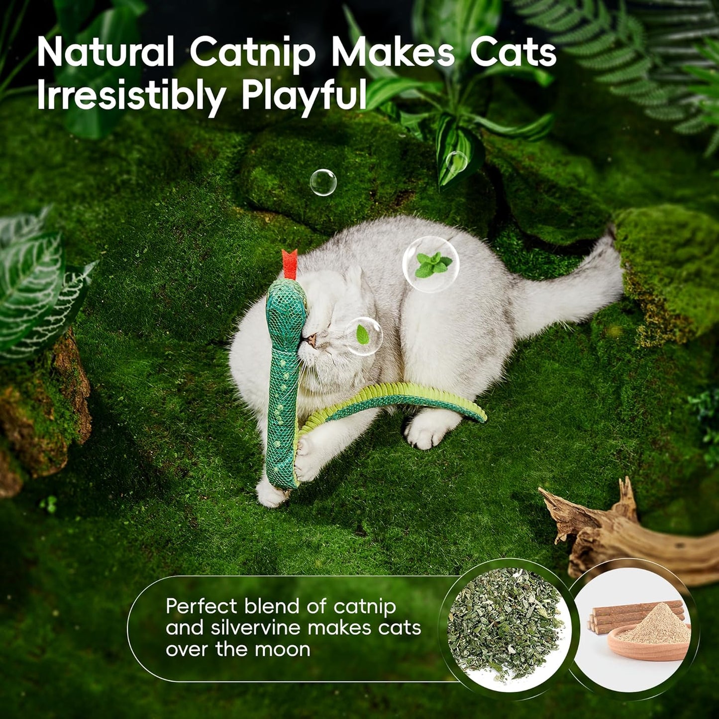 Potaroma cat toy packaging showing organic catnip feature