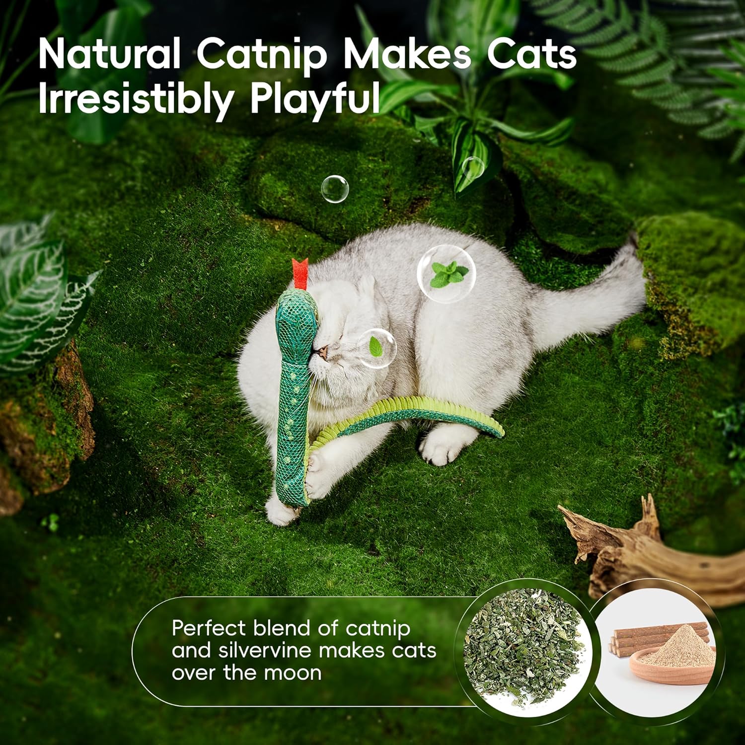 Potaroma cat toy packaging showing organic catnip feature