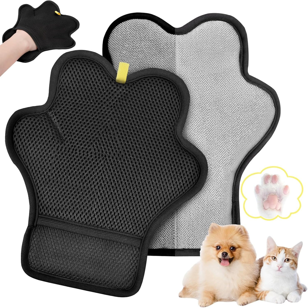 Paw N Pet Electrostatic Pet Hair Removal Glove front view for pet hair remover