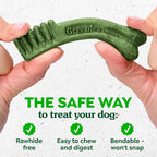 Back of Greenies dental treats package showing feeding guidelines