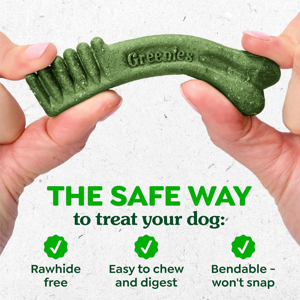 Premium imported Greenies teenie dog treats for tartar reduction